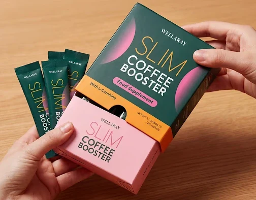 Wellaray Slim Coffee Booster product held in hands
